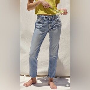 AMO Tomboy Charmer Mid Rise Straight Jeans Made In USA 24